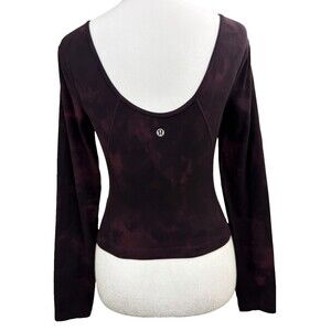 Lululemon Align Long Sleeve Crop Top Womens 6 Tie Dye Scoop Neck Athletic Yoga
